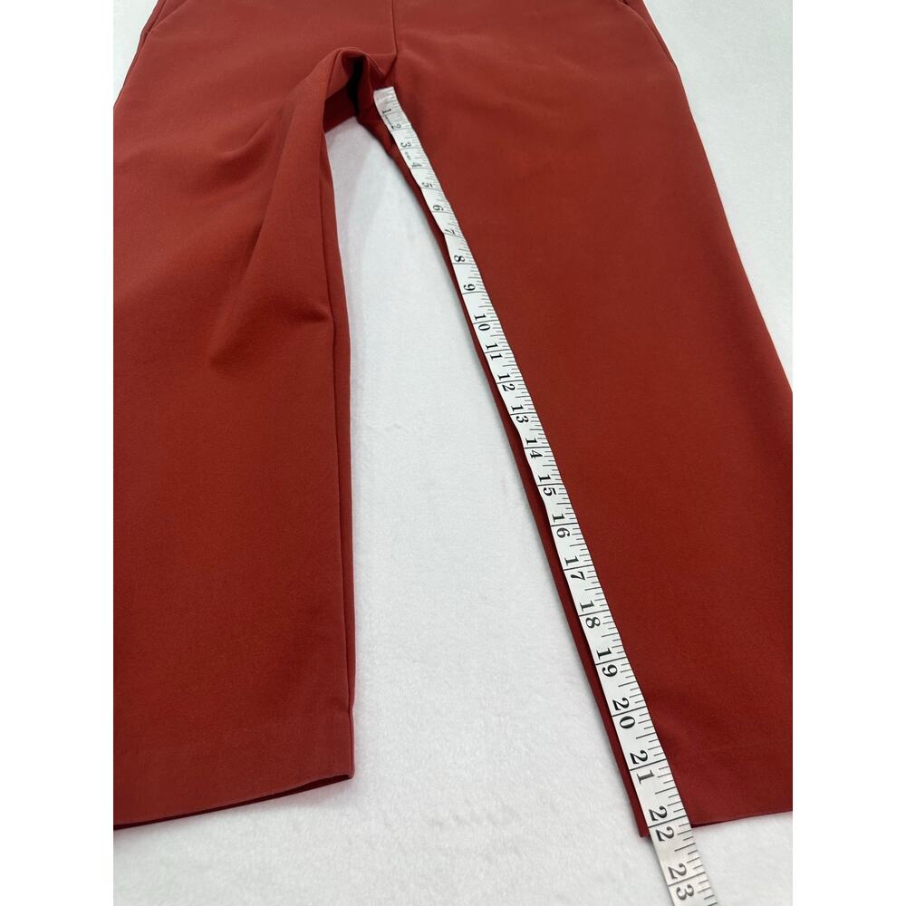Giordano Ladies Rust Orange Cropped Straight Leg Trousers Size 25 - Picture 9 of 12